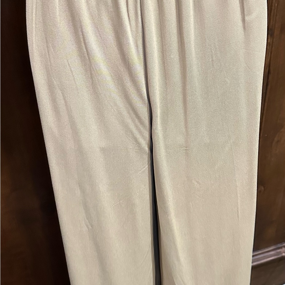 NWOT SIZE M Elegant Wide-Leg Tan Women's Pants - Picture 6 of 13